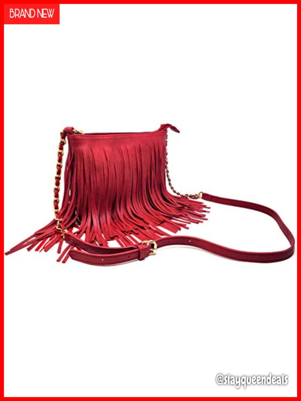 Fringe Crossbody Shoulder Bag with Adjustable Strap Tassel Messenger Purse - Picture 3 of 6